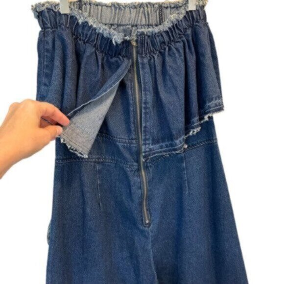 Anthropologie | Women's Blue Hei Hei Denim Strapless Romper Size Medium - Picture 10 of 15
